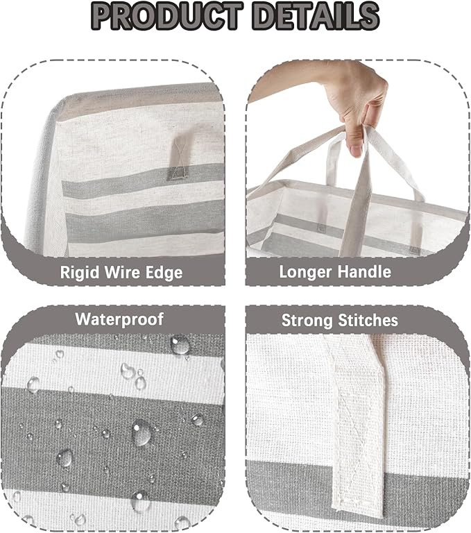 6 Pack Laundry Hamper Freestanding, Large Laundry Basket, 75 L Collapsible Tall Clothes Hamper with Easy Carry Handles for Clothes, Towels in the Family and Dorm, Gradient Grey