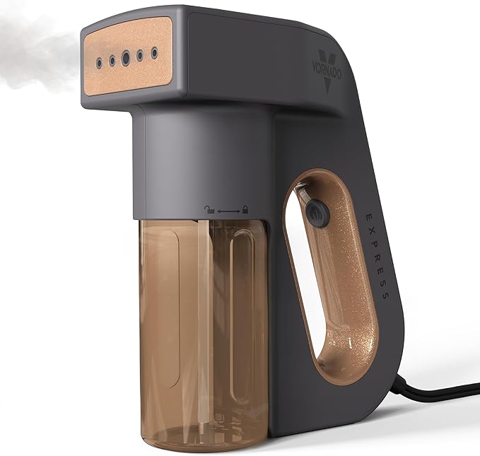 Vornado Express Handheld Garment Steamer, 17 Minute Continuous Steam, 30-Second Heating Time, Compact Design, Phantom