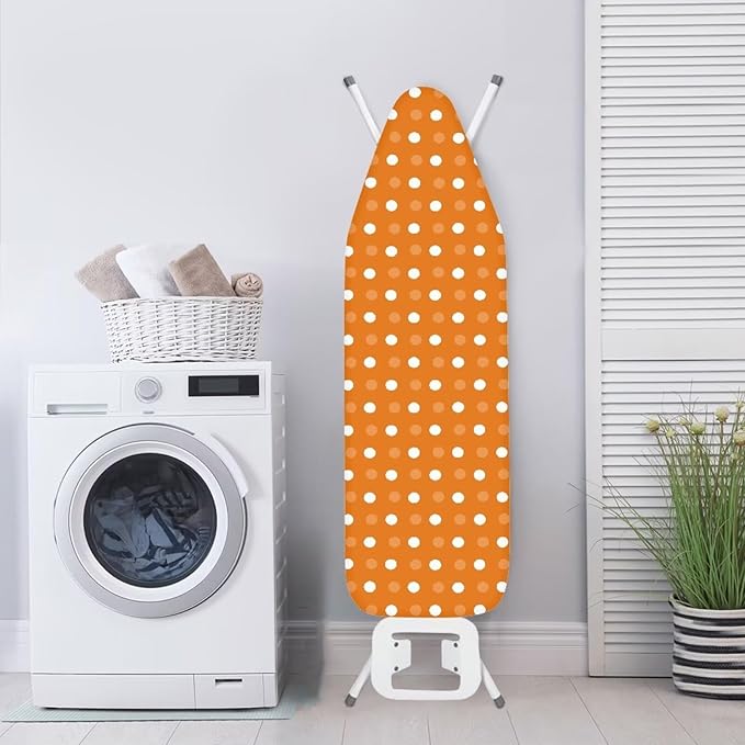 SEANATIVE Orange Polka Dot Ironing Board Cover Dust Proof and Stain Proof Ironing Board Protective Cover with Elastic Edges, 54x15 Inch