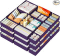 DIMJ Drawer Organizer Clothes Storage - 18 Pack Baby Dresser Organizer for Nursery, Foldable Closet Drawer Bins for Bedroom Organization, Fabric Storage Dividers for Socks, Underwears, Purple