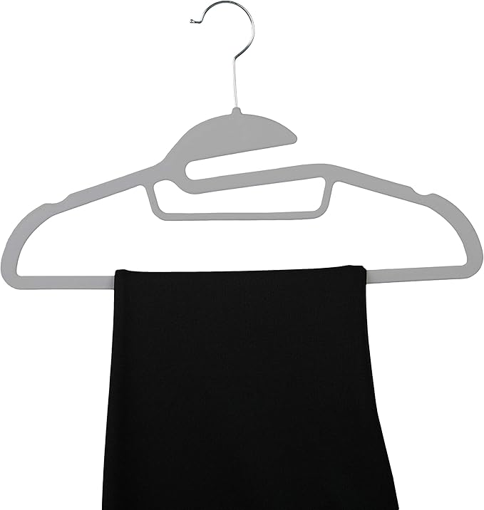 Simplify 24 Pack Ultimate Hanger | Great for Accessories | Organizing Belts | Scares | Ties | Non Slip | Closet Organization | Grey