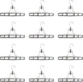 12 Pack Grey Premium Plastic Skirt Hangers,Space Saving Pant Hangers Set with Clamp, Shorts Hangers with Locking Clasp, Multipurpose Jean Hangers Set
