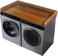 FAHKNS Washer Dryer Countertop - Wood Laundry Washer Dryer Topper with Anti-Slip Mat, 54" Width Waterproof Laundry Room Organization, Light & Save Space, Walnut