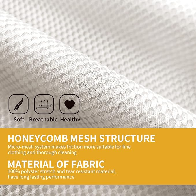 Honeycomb Mesh Laundry Bags for Delicates, Travel Storage Organize Bags,Clothing Washing Bags for Underwear, Lingerie, Bra, Blouse, Stocking, Socks, Jacket, Coat, Blanket, Shoes,Extra Strong(Bra+M+L)