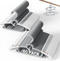 Toddler Hangers 60PCS, 11"-14" Extendable and Stackable Baby Hangers, 45g Ultra-Thick Space Saving Non-Slip Plastic Hanger for Infant, Kids and Nursery Closet, Gray