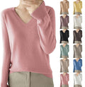 Merino Wool Cashmere Sweaters for Women 2025 Oversized Soft Sweater Long Sleeves Casual Loose Pullover Knitted Tops