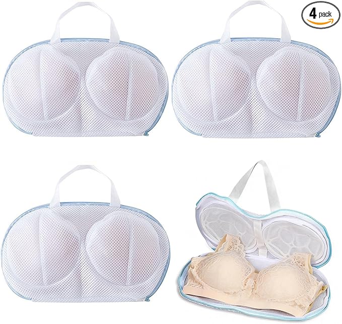 4 Pack Large Bra Washer Laundry Bags for Washing Machine,Mesh Laundry Bags for Bras,Be Suitable For Socks, Underwear, Gentle Wash And Durable Fabric
