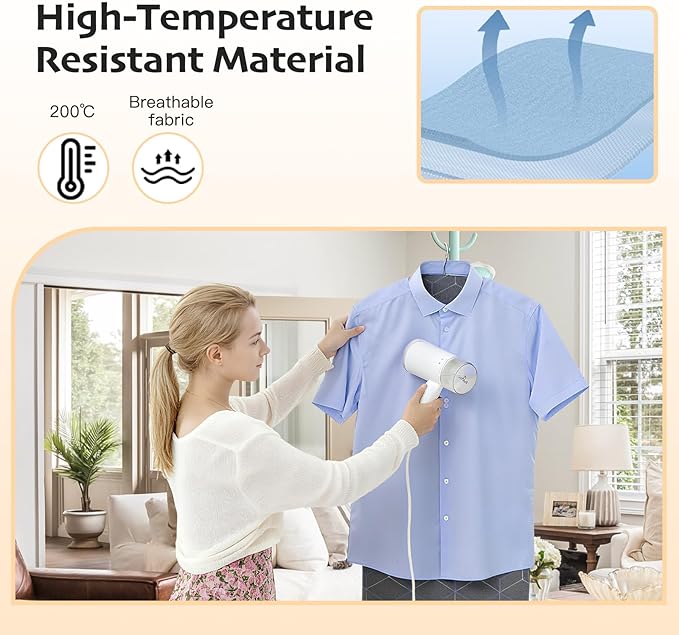 Foldable Ironing Mat for Flat Surfaces, Hanging Steamer Board for Clothes, Steamer Pad