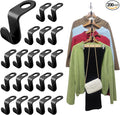 Clothes Hanger Connector Hooks 200PCS Plastic Hooks Cascading Hangers Space Saving Organizer for Heavy Duty Clothes Closet,Black