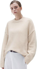 SUUKSESS Women Cashmere Blend Oversized Crew Neck Long Sleeve Pullover Sweaters