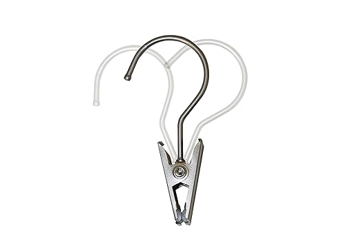 NAHANCO 610ECS Swivel Boot Clip Hanger, Brushed Chrome, Metal Clip, 4.5” (Bulk Pack of 100)