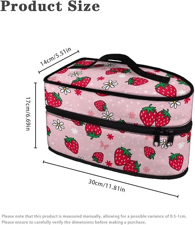 Strawberry Daisy Iron Storage Case for Travel or Storage Lightweight Easy to Clean Steam Iron Storage Bag Compatible with Most Iron