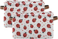 Ladybug Storage Basket Bin, Large Cube Storage Box Canvas Collapsible Storage Organizer for Home Office Closet, 2 Pack - 15 L x 11 W x 9.5 H