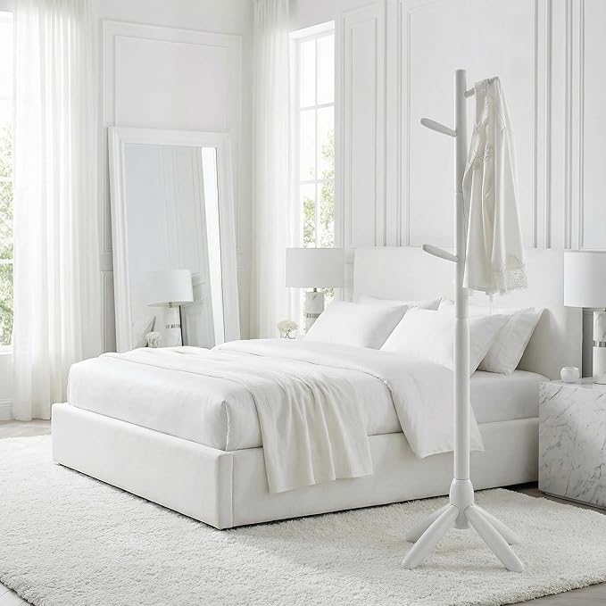 Cortesi Home Chandler Wooden Coat Rack, White