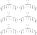6 Pack Laundry Drying Hanger Rack, Stainless Steel Sock Underwear Peg Hanger with 10 Pegs Windproof Hokk