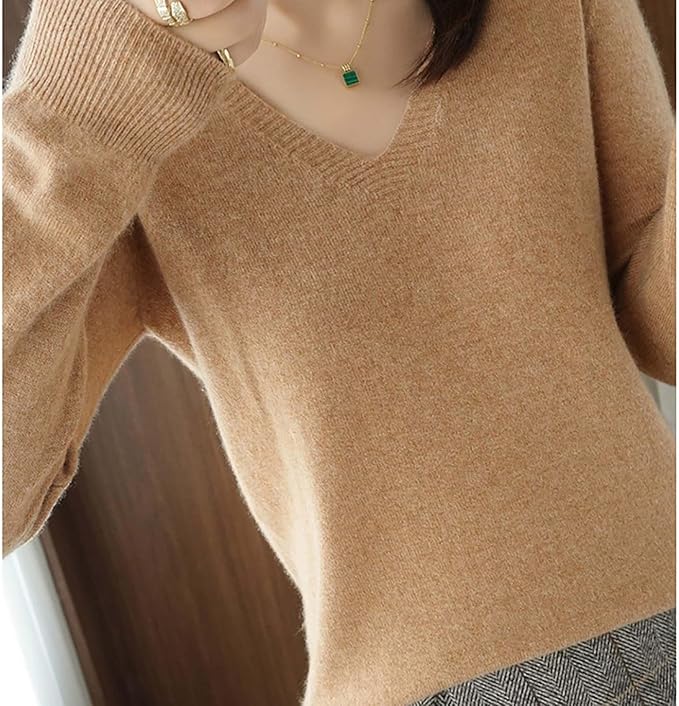 Merino Wool Cashmere Sweaters for Women 2025 Oversized Soft Sweater Long Sleeves Casual Loose Pullover Knitted Tops