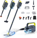 LABIGO 10-in-1 Steam Mop with Detachable Handheld Steamer, 350ml Tank, 10s Heat-Up, 248°F Steam Cleaner, 2-Level Control and Swivel Head for Floors, Carpets, Tiles, BBQ grill Multi-Surface Dark Grey