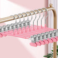 HUADYMEET 20 Pack 14Inch Pants Hangers with Wide Clips,Metal Trouser Hanger for Jeans.Space Saving Skirt Hangers Heavy Duty Non-Slip Adjustable Clothes Shorts Hanger for Women,Men,Pink