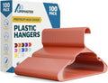 Lifemaster Plastic Clothes Hangers – Heavy Duty Hanger Set, for Organizing Clothes, Dresses, and Coat, Holds Up to 5 lbs, Space-Saving Hangers with Non-Slip Shoulder Grooves, Pack of 100, Dark Brown