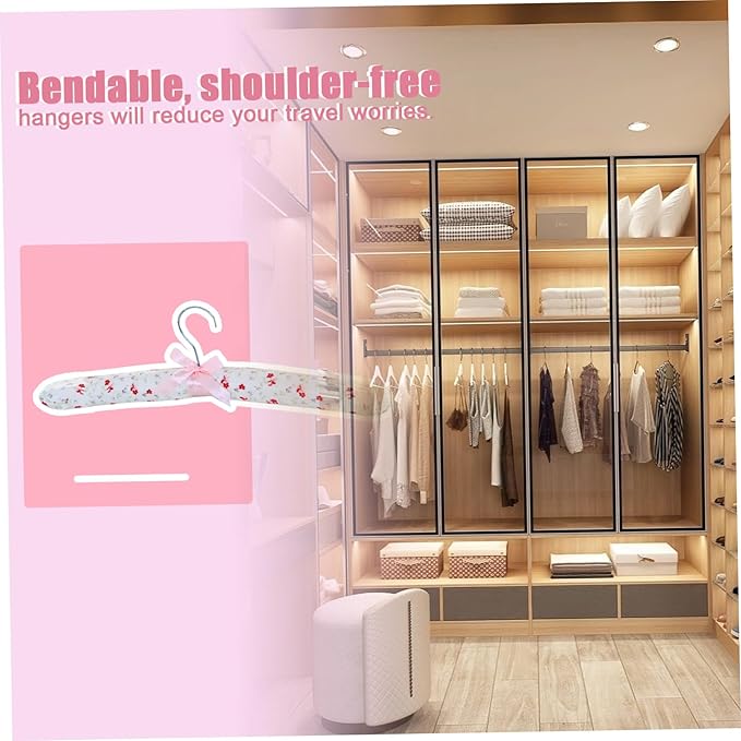 Padded Coat Hangers Padded Hangers Flower Satin Padded Clothes Hangers Soft Sweater Hangers Padded Hangers for Clothes Shirt Blouse Lingerie 10PCS, 15 inch.