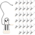 30 Pieces Boot Hanger Clips with Hook, Multifunctional Stainless Steel Clothes Pins, Space Saving Single Hanging Clips for Closet Pants Hats Socks Gloves Towels, White