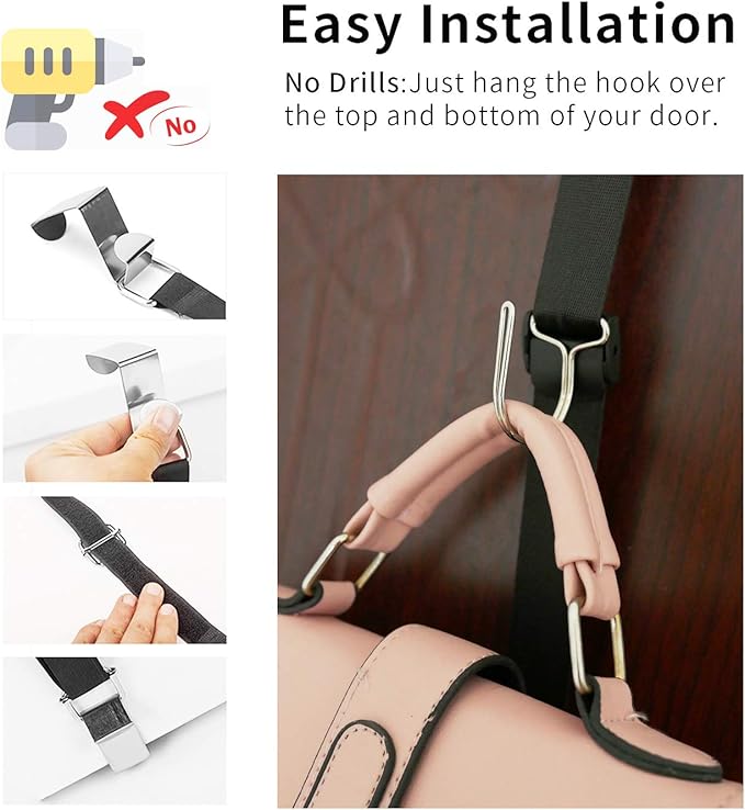 IZUS Bag-Organizer-Holder Purse Hanger - 20 Hooks for Closet and Door 2Pcs (Rack for Handbags/2 pcs Hold 20 Bags)