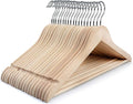 TOPIA HANGER Unfinished Natural Wooden Hangers 18 Pack-360° Swivel Hook and Smoothly Cut Shoulder Notches-Premium Wood Clothes Hangers for Suit, Coat, Jacket, Pant, Camisole-CT10N
