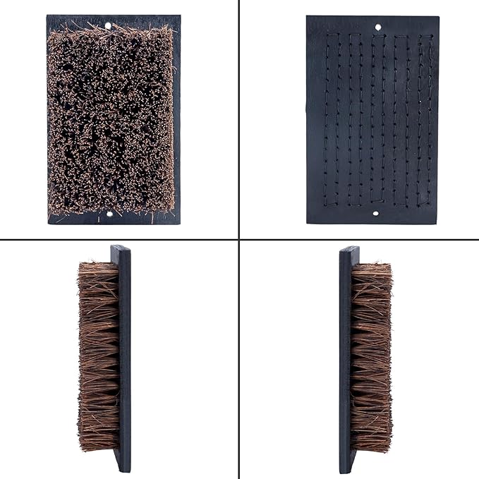 Heavy Duty Boot Scraper Brush Outdoor, Cast Iron Shoe Scrapers with Brushes, Boot Scrubber and Boot Cleaner Brush for Entryway, Garden, Farm (Replacement Bristle Brush)