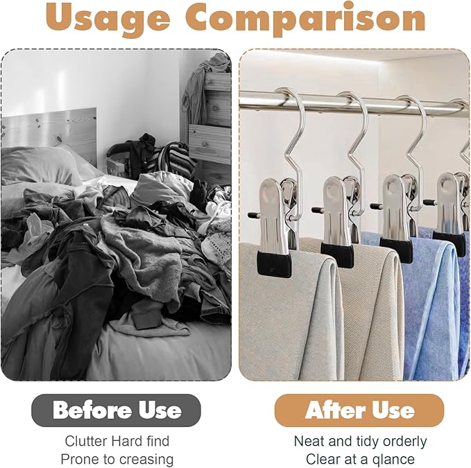 100 Pcs Boot Hangers Clips, Laundry Hook Hanging Stainless Steel Portable Socks Towels Clothes Hanger Clips Heavy Duty Travel Drying Clothes Pins for Travel Closet Jeans Hats