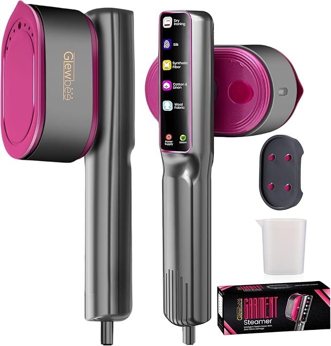 Travel Steamer for Clothes, 1200W Portable Steamer & Iron 2 in 1, Handheld Garment Steamer with 10s Fast Heatup, 5 Modes LED Touch Display, Large Ceramic Panel & 110ml Tank for Home and Travel