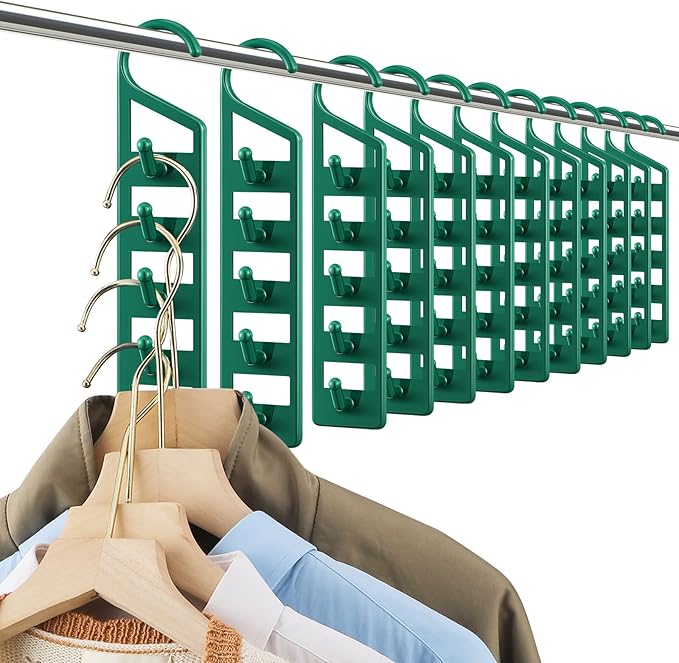 12 Pack Space Saving Hangers for Clothes Heavy Duty Plastic Organizer Multi Closet Space Saving for College Dorm Room Shirts Pants Jeans Sweaters Clothes Storage
