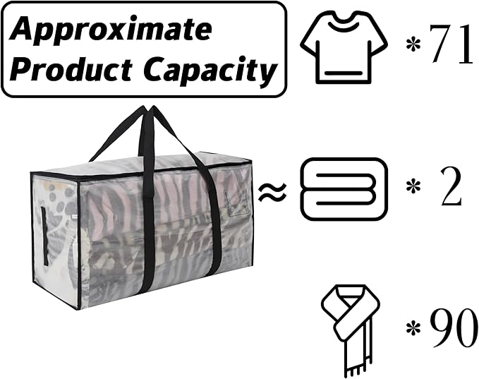 10 Pack Heavy Duty 93L (24.5 Gallon) Stackable Plastic Storage Bins with Lids, Clear Totes – For Home Organization and Storage, Sturdy and Reusable Alternative to Moving Bags