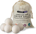 6 Pack Wool Dryer Ball Set with Canvas Draw Bag
