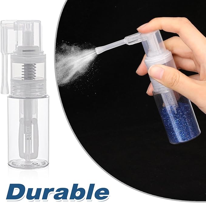 KALIONE 2 Pcs Glitter Duster Sprayer Transparent Craft Glitter Spray Bottle Empty Multi-Purpose Empty Plastic Spray Bottle Portable 35ml Bottles for Craft Scrapbooking Cardmaking