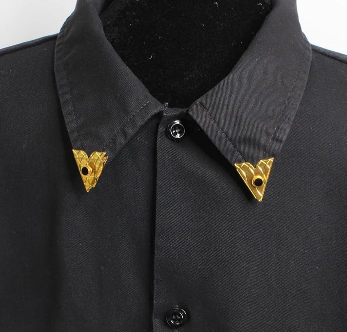 HHH Designs Gold Plated Collar Stays for Men and Women - Western Style Collar Tips - Stone Accents Collar Pins - Made in USA