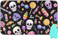 Ironing Mat Pad for Table Portable Travel Iron Blanket Ironing Board Covers Pressing Mat Heat Press Pads 27.6x47.2 Inches Halloween Skulls Lollipops Candies35