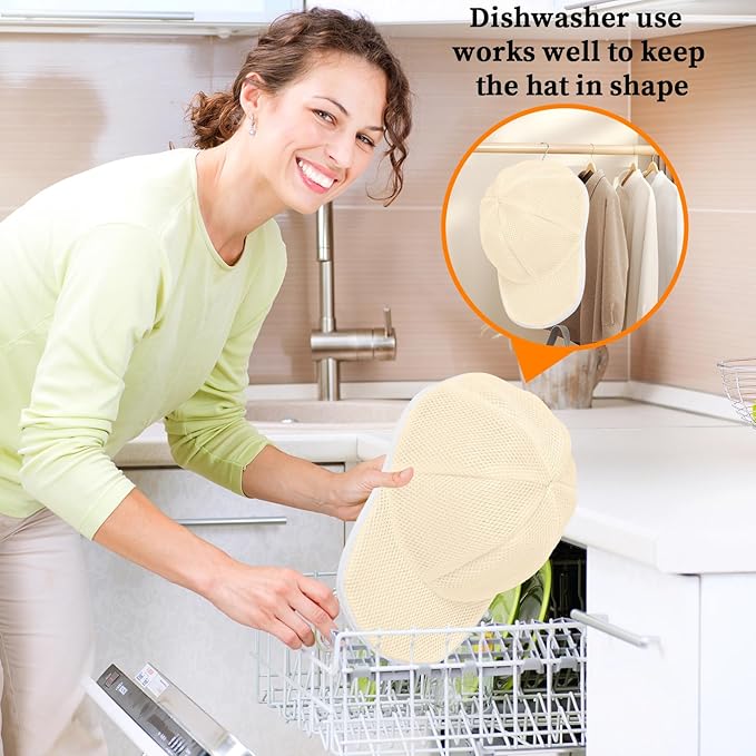 Coopahce Hat Washer for Washing Machine, Hats Cleaner for Baseball Caps, Hat Washing Cage Cap Washer, Dishwasher Hat Holder