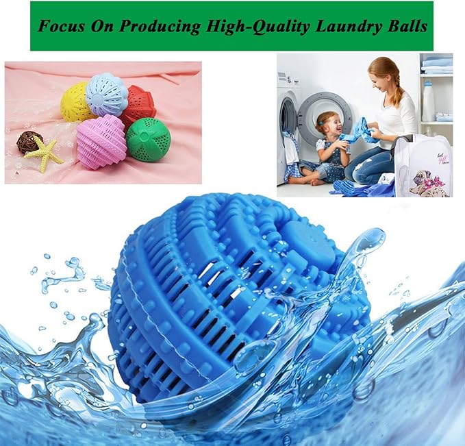 2Pcs Premium Washing Ball, Super Soft Shell Doesn't Hurt Clothes, Advanced ceramic balls, Eco-Friendly Laundry Balls,2000 Washing Cycle Laundry Balls, All Natural Detergent(Benzo Blue)