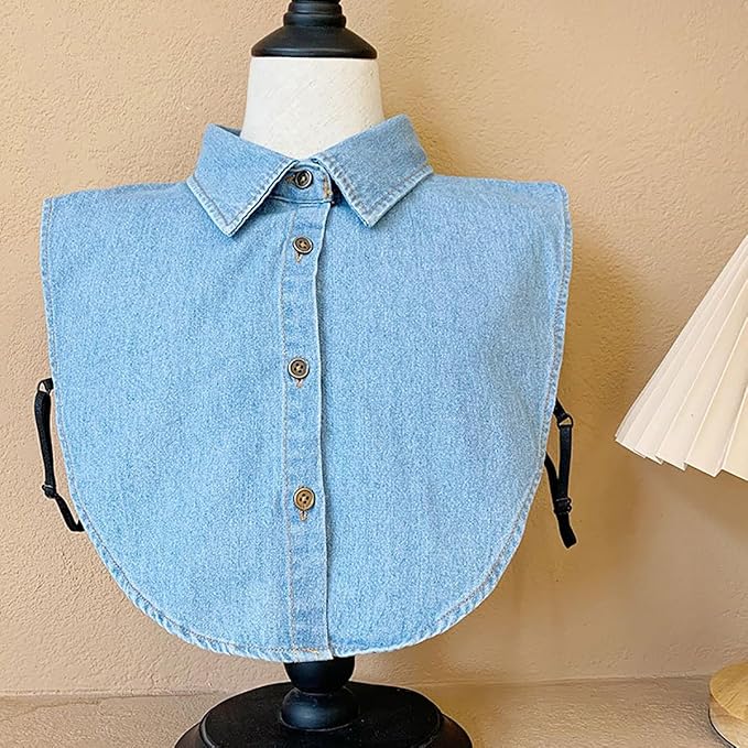 Denim Detachable Collar Faux Dickey Half Shirt Blouse False Decorative Choker