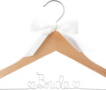 Ella Celebration Bride Wedding Dress Hanger Natural Wood, Wooden and Wire Hangers for Dresses (Natural Wood Silver Wire)