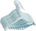 Juvale 24-Pack Light Blue Velvet Hangers - Kid Hangers with Clips - 360 Degree Swivel Hook & Space-Saving Design - 12 x 8 in, Light Blue