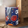 Laundry Basket Foldable With Handles Tote Bag Waterproof Oxford Cloth Funny Laundry Hamper Clothes Storage Bucket Toy Organizer 43L For Bathroom/Laundry/Bedroom (Sports, 43L)