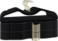 Velvet Short Neck Hangers - Heavy-Duty, Non-Slip Felt Surface, Space-Saving Design with Anti-Slip Grooves & Shoulder Shape, 360° Rotating Hooks, Durable for Coats, Shirt& Dresses (30, Black B)
