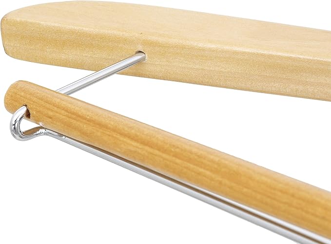 Sawafuji AWT-343-5P Clothes Hangers, Natural, Approx. Width 17.3 x Depth 0.6 x Height 10.6 inches (44 x 1.5 x 27 cm), Wooden Hangers, Pack of 5