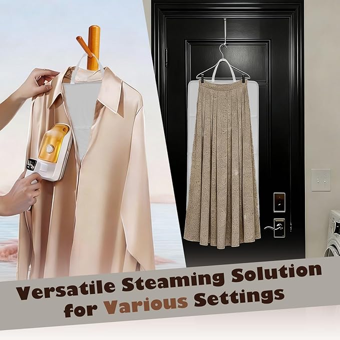 Steamer Board for Clothes, Over The Door Steamer Pad, Compact Hanging Ironing Mat for Shirts and Blouses, Foldable Steam Ironing Board for Table Top, Travel, and Small Space