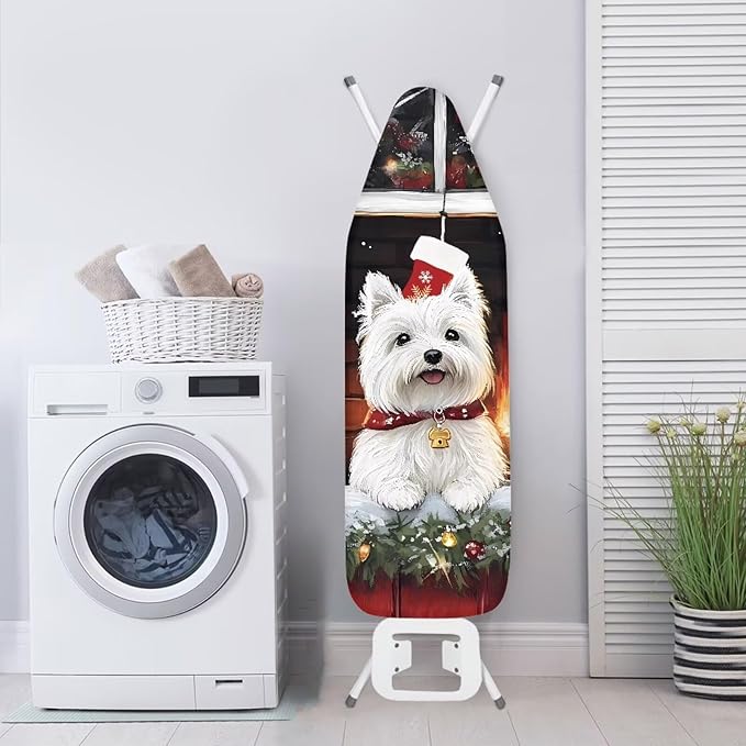 Cute Dog Ironing Board Cover, Cover for Standard Size Iron Boards Replanement with Padding, Heavy Duty Padded, Christmas Decor