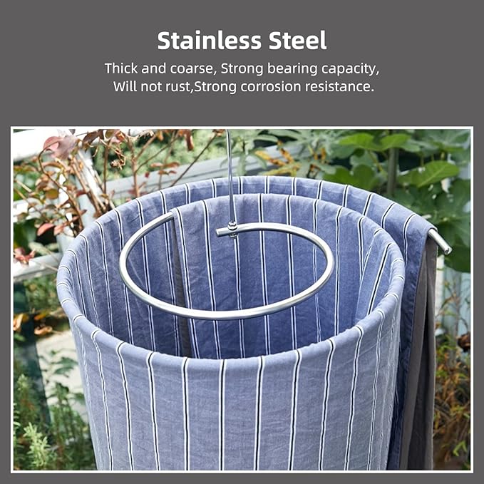 Pack of 2 Spiral Sheet Hanger, 304 Stainless Steel, Hangers Space Saving for Bedspreads Coverlets Mattresses Tablecloths Sofa Covers Blankets Shawls Scarfs Capes