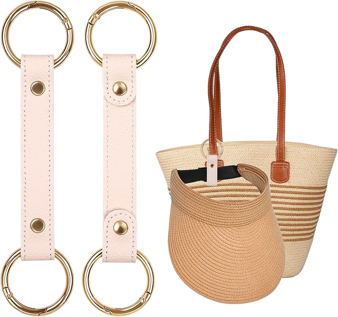 2 Pack Sun Hat and Baseball Cap Rack, Multifunctional Hat Rack, Vacation Traveling Essentials Accessor(A003-Beige)