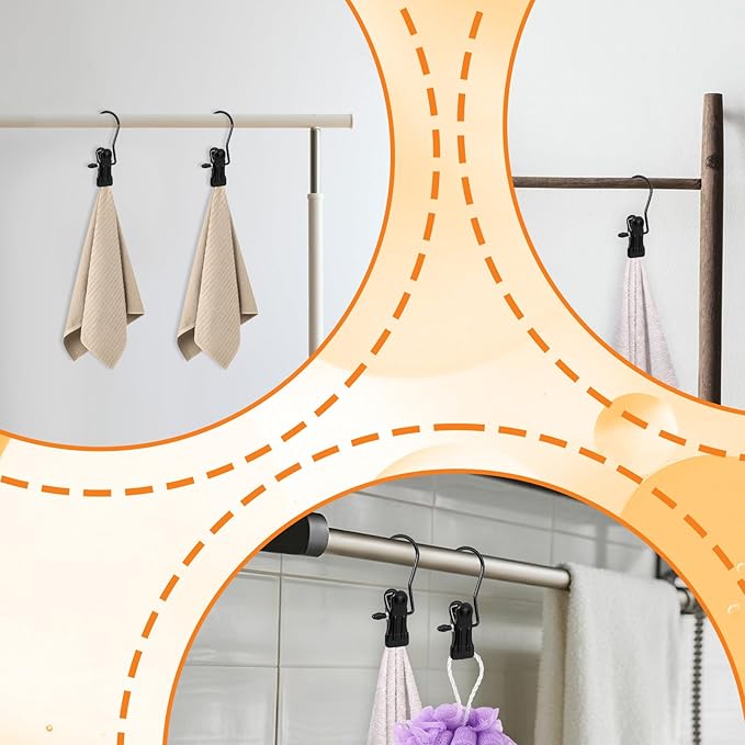 60pcs Boot Hangers for Closet, Heavy Duty Laundry Hanging Hooks Clips Clothes Hangers Clip for Wardrobe Travel Pants Jeans Socks Handbag