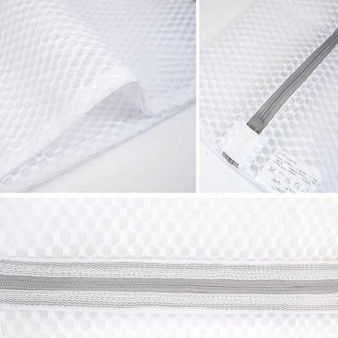 GOGOODA Mesh Laundry Bags for Delicates, 3-Pack Medium Large Honeycomb Mesh Lingerie Bags, Zipper Closure for Bras, Underwear & Baby Clothes